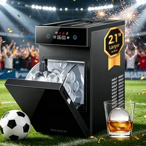 ecozy 2.1" Clear Ice Ball Maker, 1 pcs in 30 Mins, 48 pcs/Day, Small Footprint Sphere Ice Machine with 8H Timer, CrystalFlux Technology, Self-Cleaning, Automatic Round Ice Ball Maker for Home Bar Whiskey & Bourbon summerwins