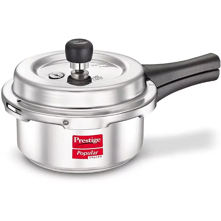 Prestige Svachh 2L Aluminum Pressure Cooker, Durable & Fast Cooking Household Cookware, Aluminum Stovetop Pressure Cooker, Multi-Purpose Aluminium Cookware
