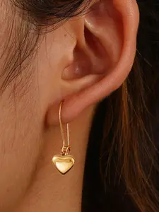 French Girly Jewelry, Puffy Heart Silver Color Earrings, Elegant Fashion Accessory, Perfect for Daily Wear, Unique Gift Idea