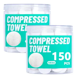 Disposable Face Towel Compressed Towels Coin Towels for Travel Camping Hiking Magic Towel Portable Soft Tissue Wipes Hand Face Home Beauty 300 Piece 8x8Inch