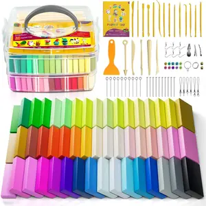 Polymer Clay 52 Colors, Modeling Clay for , Non-Sticky Oven Bake Clay with Sculpting Tools and Accessories, Halloween Christmas  for  and Artists