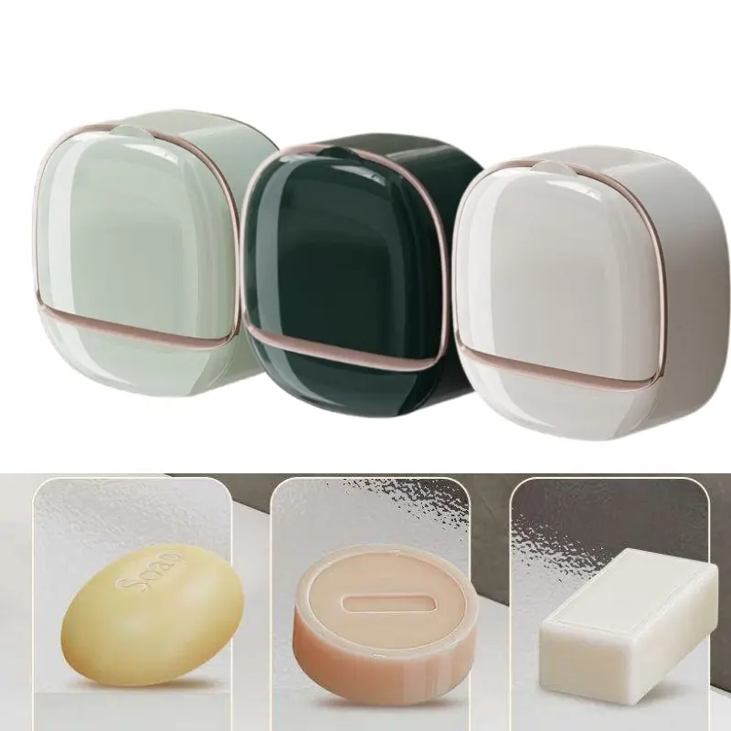 [Back to School]Punch-free wall-mounted soap dish single pack, a bar soap storage rack and container, practical bathroom essential accessory for household, hotel, salon and dormitory bathroom storage arrangement-MM1