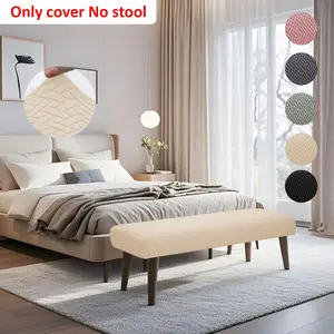 Stretchable Jacquard Bench Cover, Easy Clean Long Seat Protector, Stylish Design for Living Room Bedroom Office Decor, Bench Slipcover