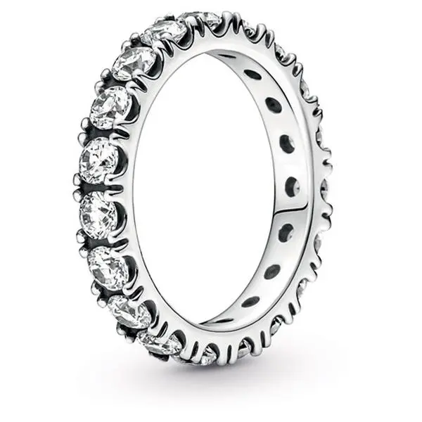 Pandora Sparkling Row Eternity Ring 190050C01-48, Daily Wear, Classic, Band Inlaid, Inlaid Stones, Hand-Finished