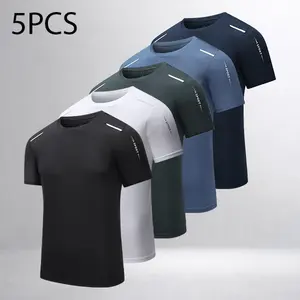 Men’s 5-Pack Performance Athletic T-Shirts — Quick-Dry, Breathable & Moisture-Wicking Gym Tees — Casual Menswear Top, Classic Activewear, Reflective Sporty Tshirt  tiktok shop deals