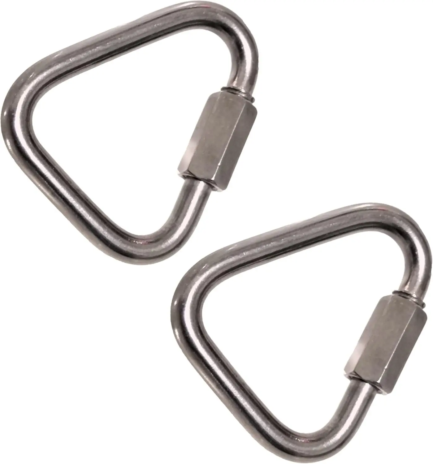 2Pcs M6 2.2" Triangle Quick Link, 316 Stainless Steel Carabiner