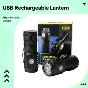 2-Pack Small Cannon Flashlights: Mini Camping Lights with High Lumens, 3 Modes & Zoomable Beam! Usb Rechargeable Headlamp