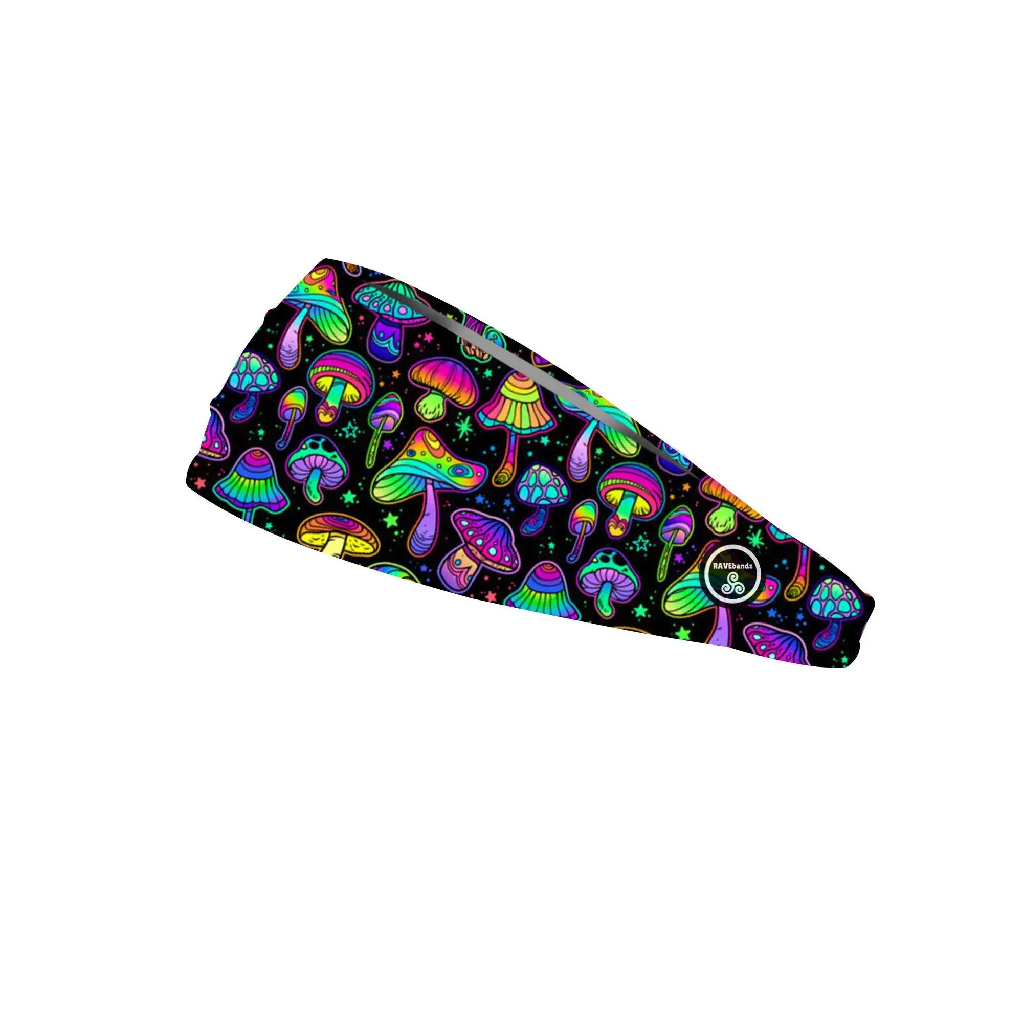 RAVEbandz The Pro - Wide Stretch Headband (Mushrooms)