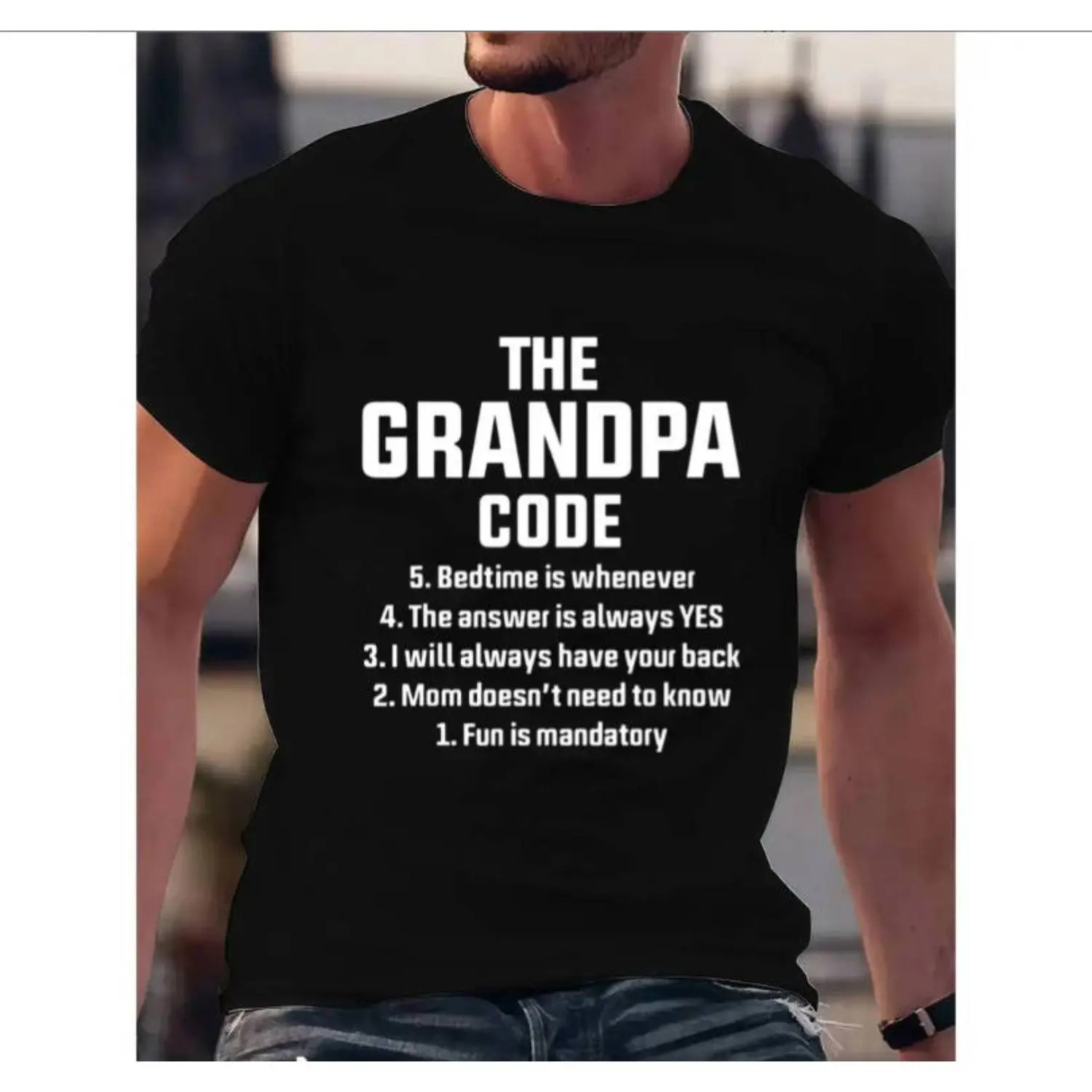Summer t Shirts Funny Grandpa Code Cotton T-Shirt – Men’s Grandpa Saying Tee