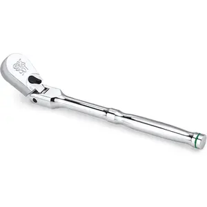 SK 3/8" Drive Flex Head Ratchet Handle, 90-Tooth Ratchet,CR-V Construction, Reversible, with Contoured Handle