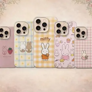 Miffy Phone Case, Kawaii Blue Rabbit Cover Compatible with iPhone X, 11, 12, 13, 14, 15, 16, 17 Plus Pro Promax & SS Galaxy S21-26 Series