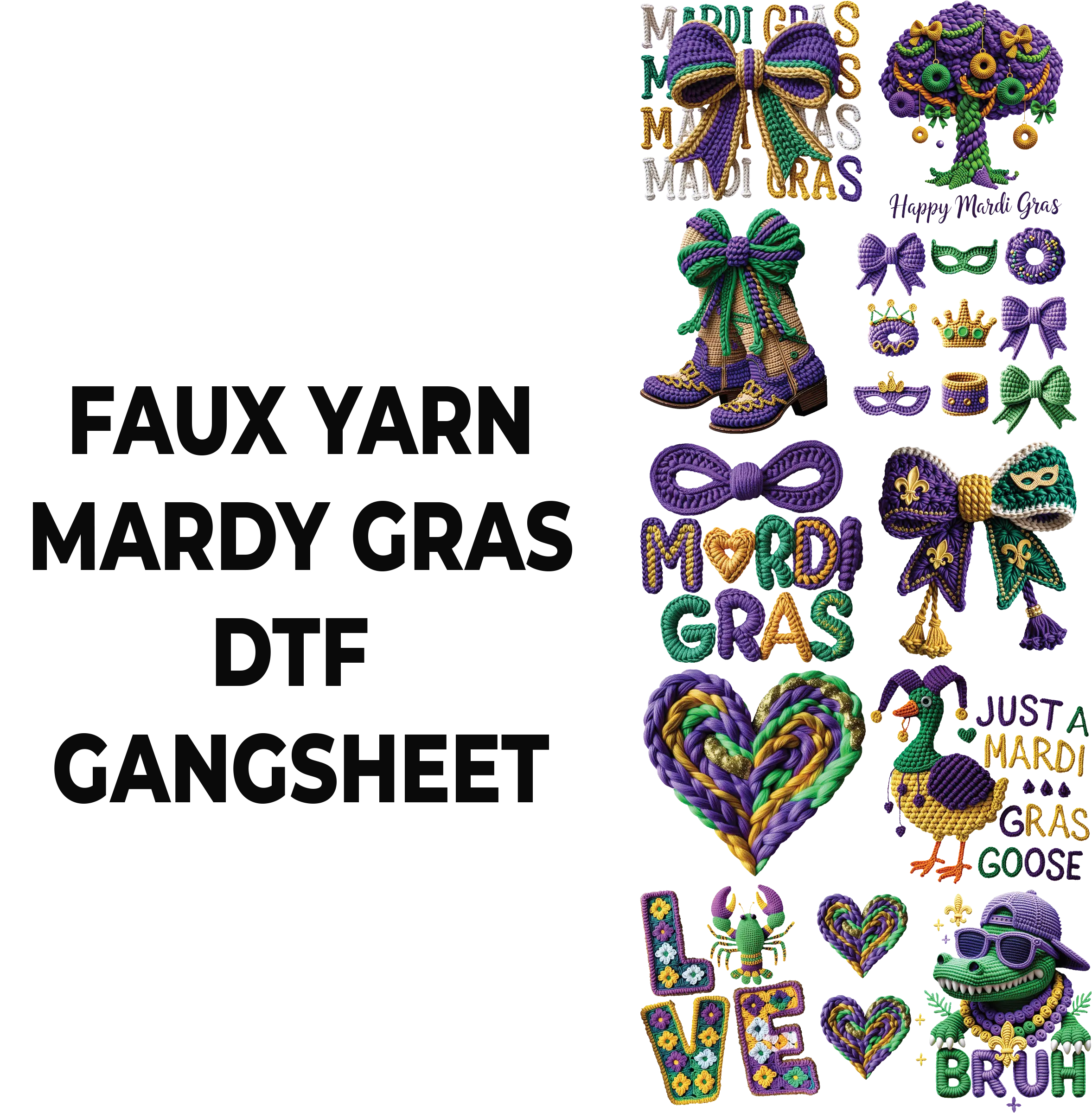 FAUX YARN MARDY DTF GANGSHEET FOR SHIRTMAKING FAUX YARN MARDY DTF GANGSHEET FOR SHIRTMAKING