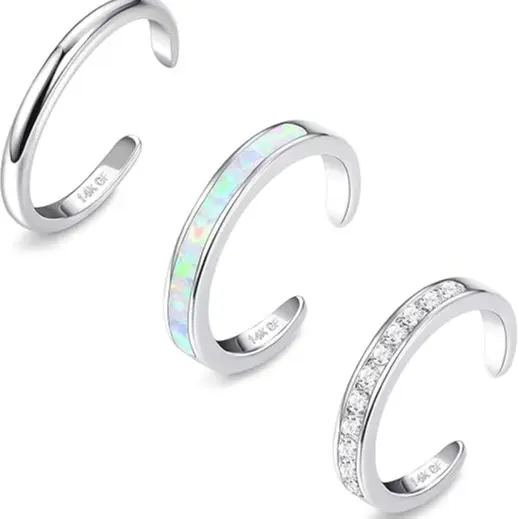 Silver-CZ+Opal+1 ROW