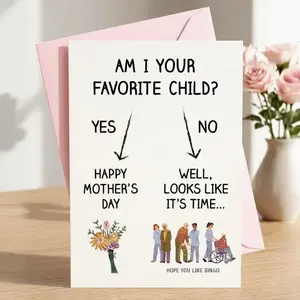 Funny Mothers Day Card for Mom - Gag Gift Card, Blank Inside, Ready to Gift Humorous Mothers Day Card for Mom, Funny Greeting Card, Blank Inside with Envelope Funny Card for Mom, Mothers Day Greeting Card, Greeting Card with Envelope