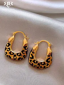 Vintage Leopard Print Earrings for Women, Fashionable Earrings, Elegant Party Jewelry, Lightweight Luxury Design, Perfect for All Seasons