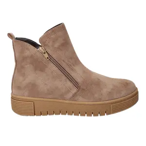 Bella Vita Womens Oaklee Platform Ankle Round Toe Zippered Casual Boots Ankle Low Heel 1-2" - Beige