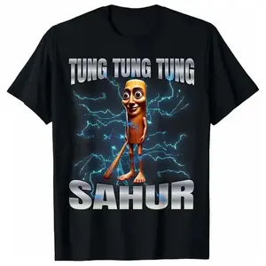 100% Cotton Unisex Tung Tung Tung Sahur T-Shirt women graphic shirts