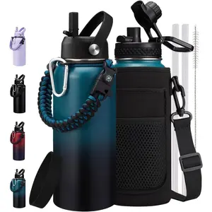 Water Bottle Set-32/40/64/128 OZ Insuated Stainless Steel Water Jug, 32 oz Water Bottle Flask