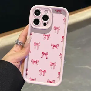 Cute Bow Pattern Phone Case, Anti-drop Cellphone Protective Case, Total Protective Shockproof Mobile Phone Cover for iPhone 11 12 13 14 15 16 Pro Max