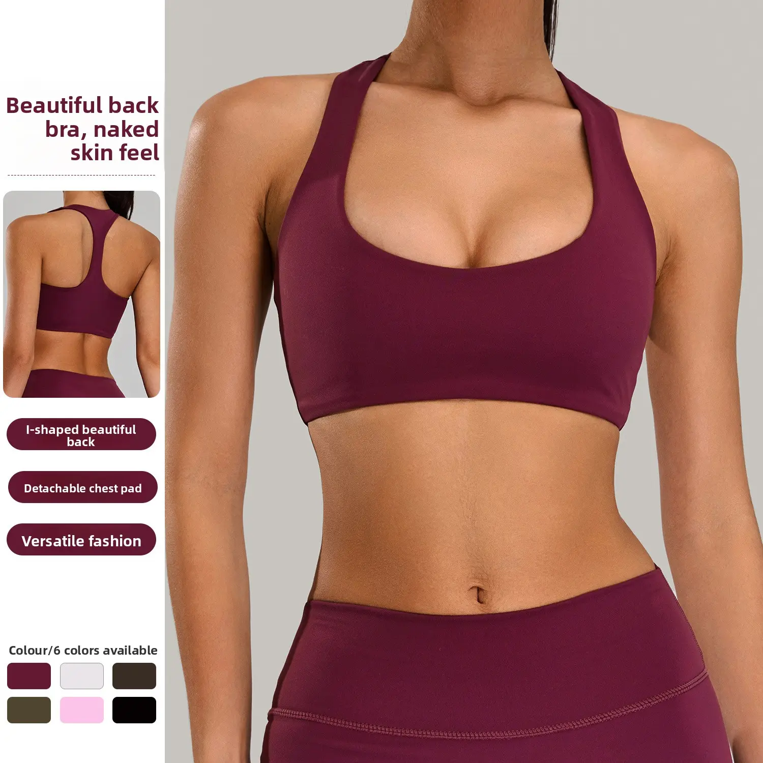 Sports Bra for Women, Women's Solid Wireless Sports Bra, Breathable Comfortable Sports Bra, Gym Clothes, Pickleball Tennis Bras, Ladies Sportswear for Indoor Outdoor Wear, Workout Clothes Women