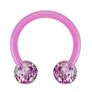 Glitter Purple Septum Ring (Externally Threaded) - 10179
