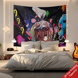 1pc Colorful Graffiti Pattern Tapestry, Horizontal Design, 90g Polypropylene Fabric, Perfect for Living Room and Bedroom Decor, Wall Hanging Tapestry