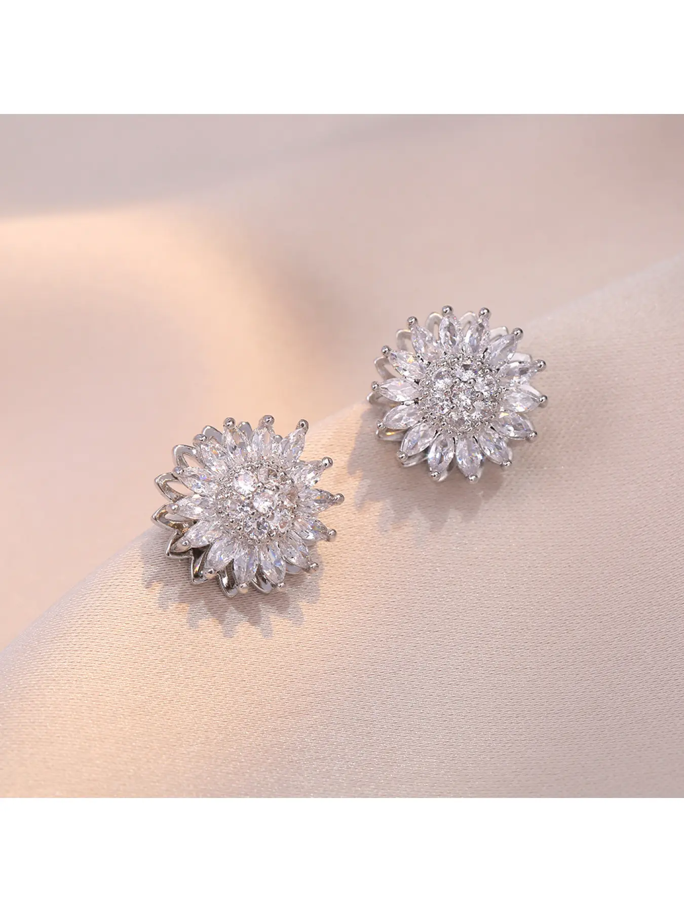 E0675 Steel SUNFLOWER Earrings