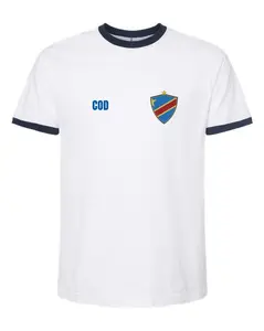 DR Congo Soccer Ringer Tee 2026 — Retro National Crest | NYC Factory