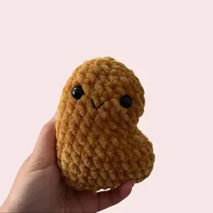 Crochet Chicken Nugget- Handmade Cute Amigurumi Plushie