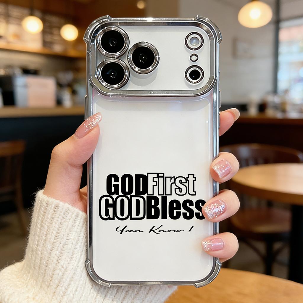 God First God Bless iPhone Case for iPhone 11 12 13 14 15 16 17 Pro Max Plus Air Minimalist Christian Cover DDSJ-260407020