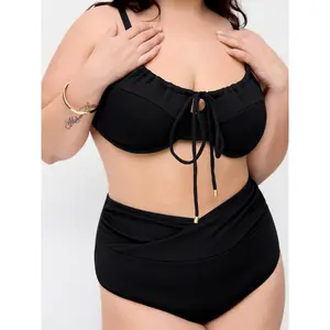 Cider V-neck Underwire Cheeky Shaping Bikini Set Curve & Plus