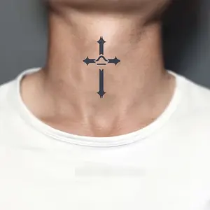 6 Large Herbal Tattoo Stickers, Containing 1 One Neck Elements and 5 Random Styles, Lasting for 7-15 Days, Waterproof and Anti-Friction, Realistic Effect, Suitable for People Who Don't Want Tattoo Pain