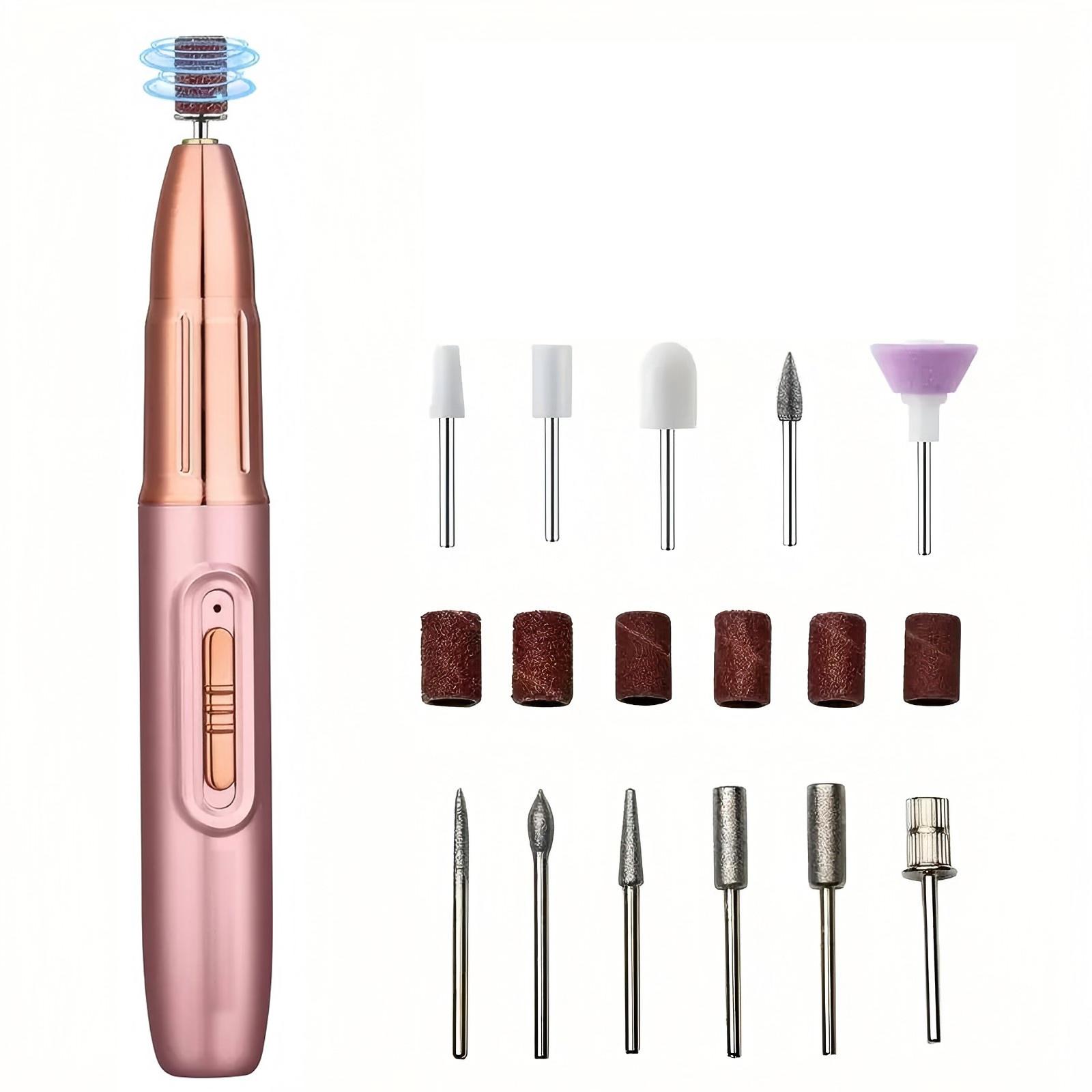 Professional Portable Electric Nail Drill Kit, 1 Set Nail Art Drill with Drill Heads, Professional Nail Drill Machine Efile Manicure Pedicure Tools with Nail Drill Bits for Home & Salon, Nail Tech Supplies