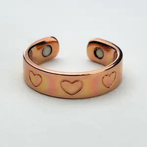 100% Pure Copper Magnetic Therapy Ring, Adjustable Copper Ring for Men & Women, Handmade Copper Jewelry