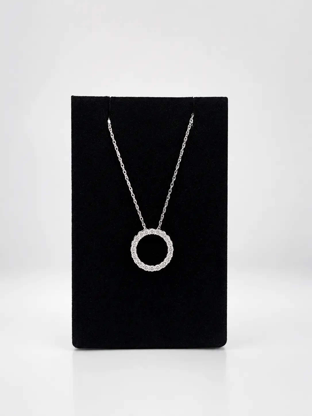 cadena de plata 925 con diamantes naturales  18''