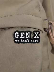 Vintage Chic "GEN X We Don't Care" Brooch Pin, Stylish No-plating Fashion Accessory for Daily Wear, Suitable for All Seasons, Men Accessories