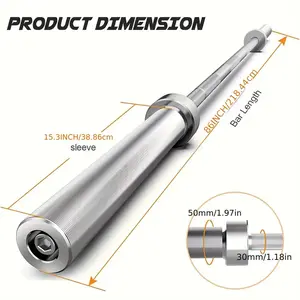 ROCKRAF 7.2Ft Heavy-Duty Straight Barbell Bar - Premium Strength Training Equipment for Home Gym and Indoors Exercise - Durable, Reliable, and Space-Saving Fitness Companion for Weightlifters and Athletes