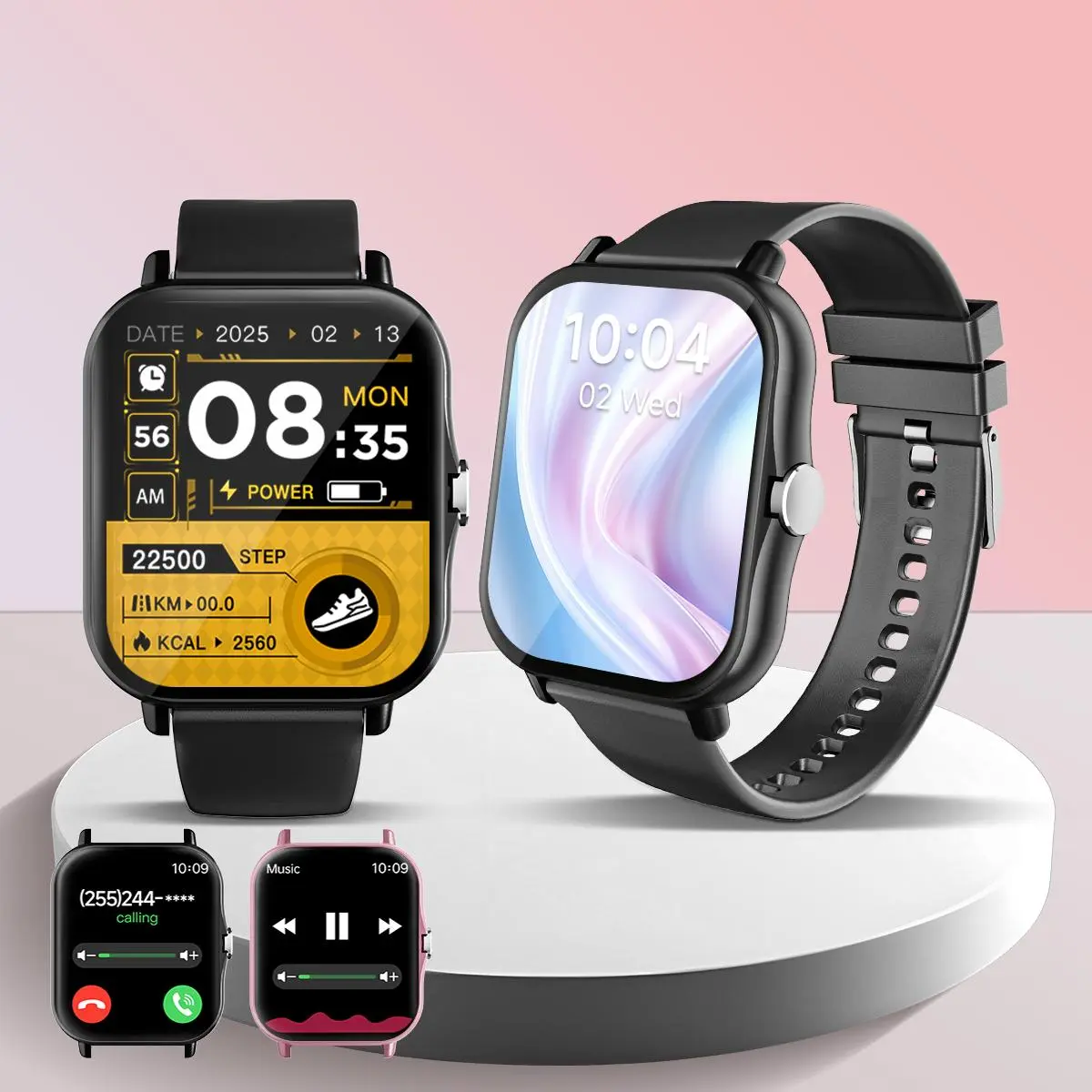 SIMSONLAB Multifunctional Smart Watch, Fashionable Digital Watch with Wireless Calling/Dialing, Sports Watch with Fitness Tracking for Women & Men, Wearable Smartwatch with Calls