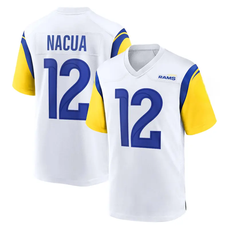 Unisex Football Playoff Nacua Rams Game Player Jersey - White