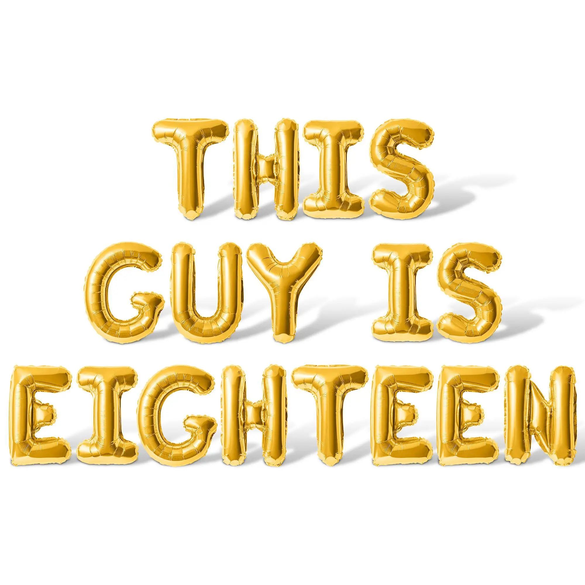Letter Balloons - THIS GUY IS EIGHTEEN 16" Inch Alphabet Letters Foil Mylar Balloon 18th Birthday Party Banner