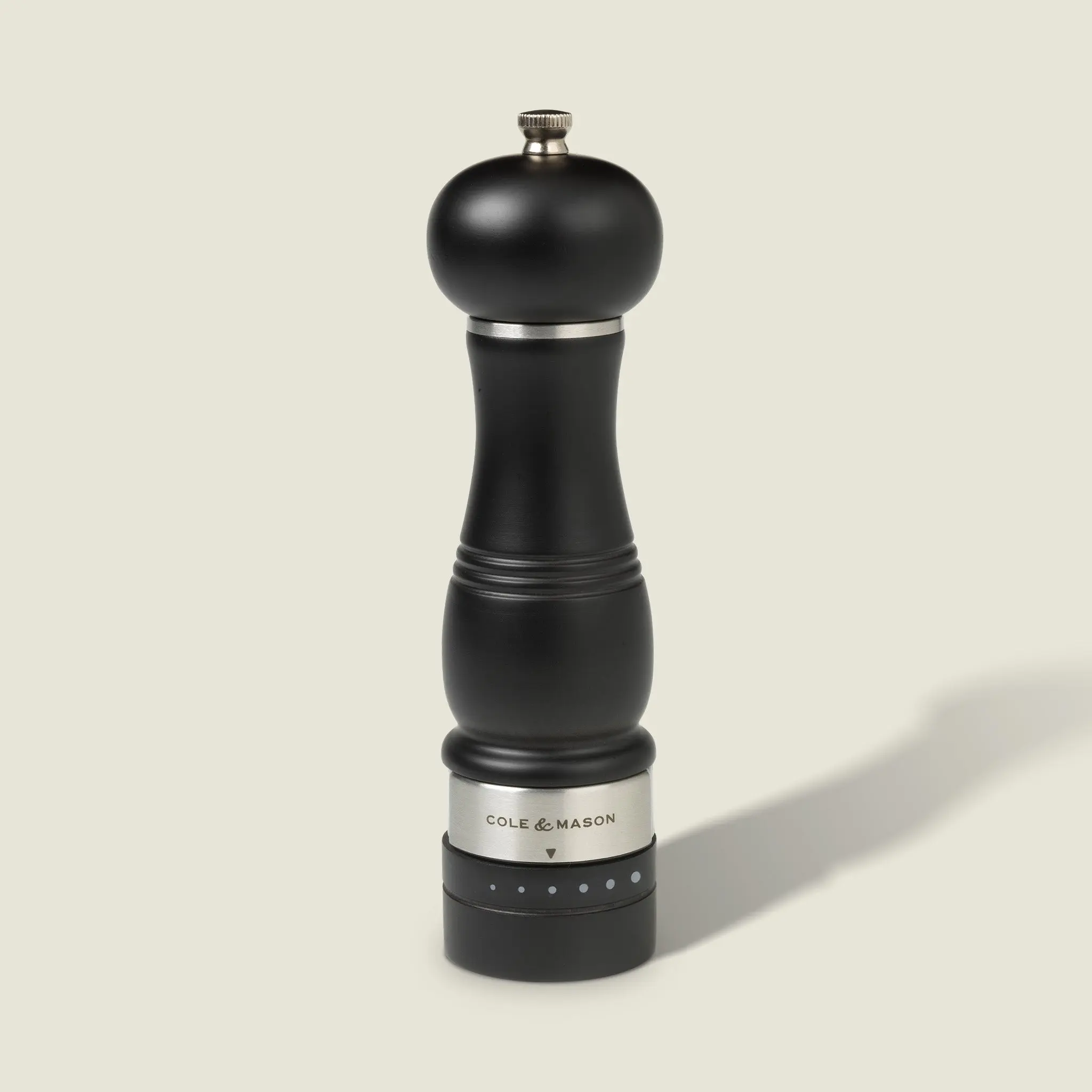 Cole & Mason Ardingly Traditional Wooden Carbon Pepper Mill, Smooth Kitchen Seasoning Utensils with Steel Components