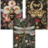 GemZono 5D Full Diamond Art Kit, Vintage Dragonflies-Moths-Bees Design, Round Plastic Waterproof Stress Reliever, 12x16in Odorless & Safe Full-Color DIY Craft Supplies, 3-4-6PCS Unisex Needlework, Christmas Home Wall Decoration Graduation Gift