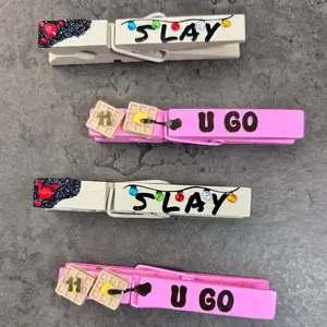 Stranger upside Inspired TV show Sports Clips & cheer pins - Handmade Wooden Clothes Pins with Thing the hand charms .Perfect for clipping backpacks at any game or tournament for softball, volleyball, soccer, cheer, hockey, gymnastics, or any sport!