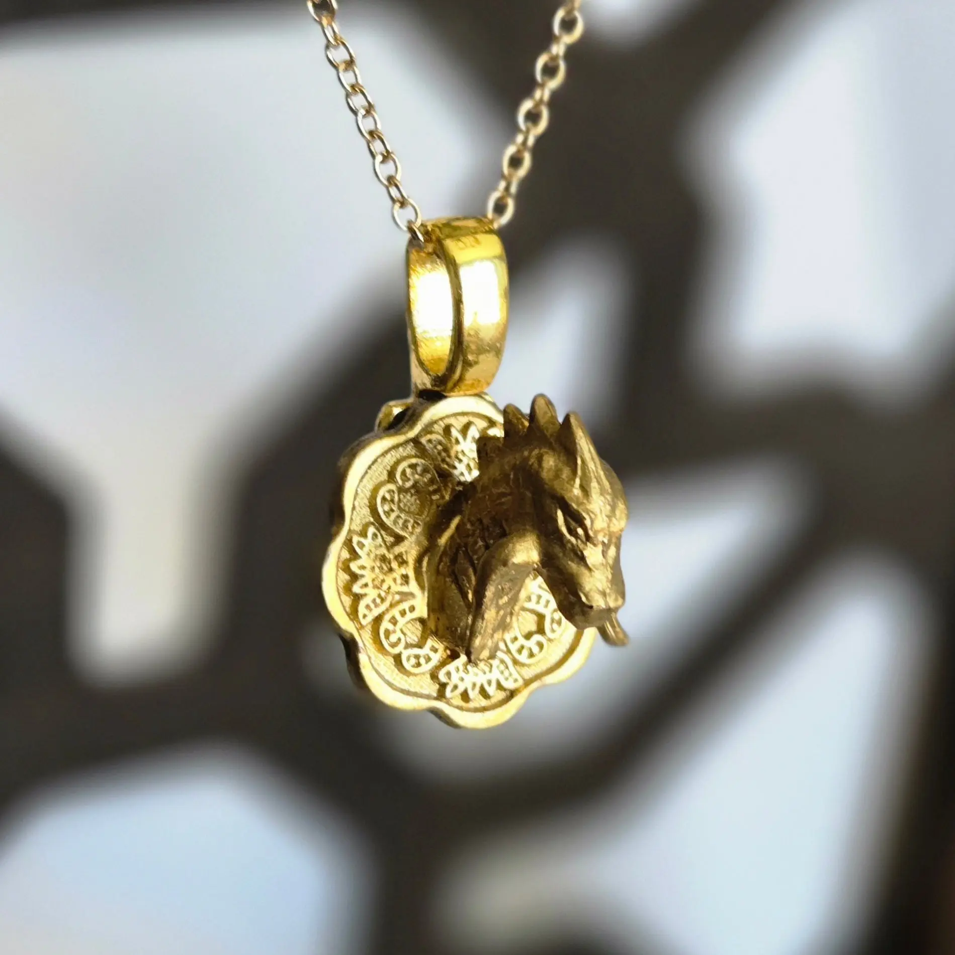 The Tiny Fire Dragon Trophy Necklace - Ember-Crested Wyrm
