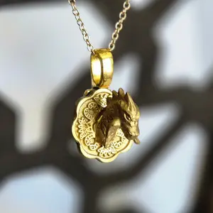 The Tiny Fire Dragon Trophy Necklace - Ember-Crested Wyrm