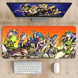 JoJo Desk Mat Anime Gaming Mouse Pad, Jojo Character Desk Accessories, Aesthetic Gaming Setup Decor, Gift for Anime Fan, Gamer Room