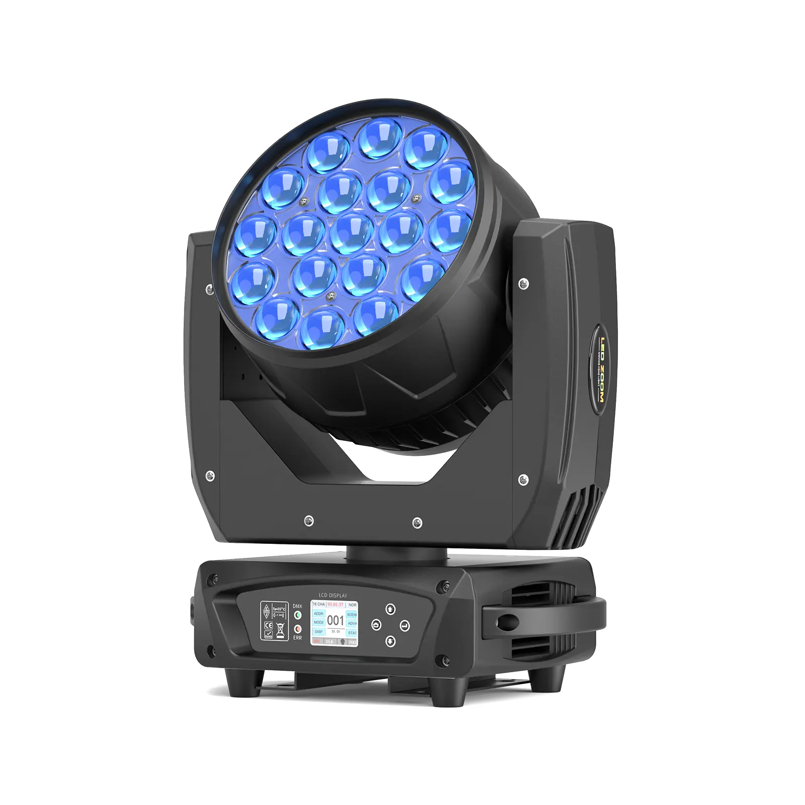 UKING 19x10W Beam Moving Head Light  Zoom Stage Light RGBW DMX512 Wash Lighting with Zoom Effect Perfect for DJs Discos Parties