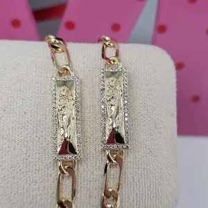 (VV) 14k gold laminated bracelet san judas and virgen 7.5 inches