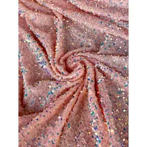 Blush Iridescent Sequin on Velvet