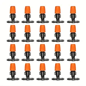 40pcs Adjustable Garden Drip Irrigation Sprinkler, Micro Nozzle Sprayer, Adjustable Nozzles, Watering Drip Liquid Dispenser, M Mist and Jet Water Flow Patterns, Black Plastic